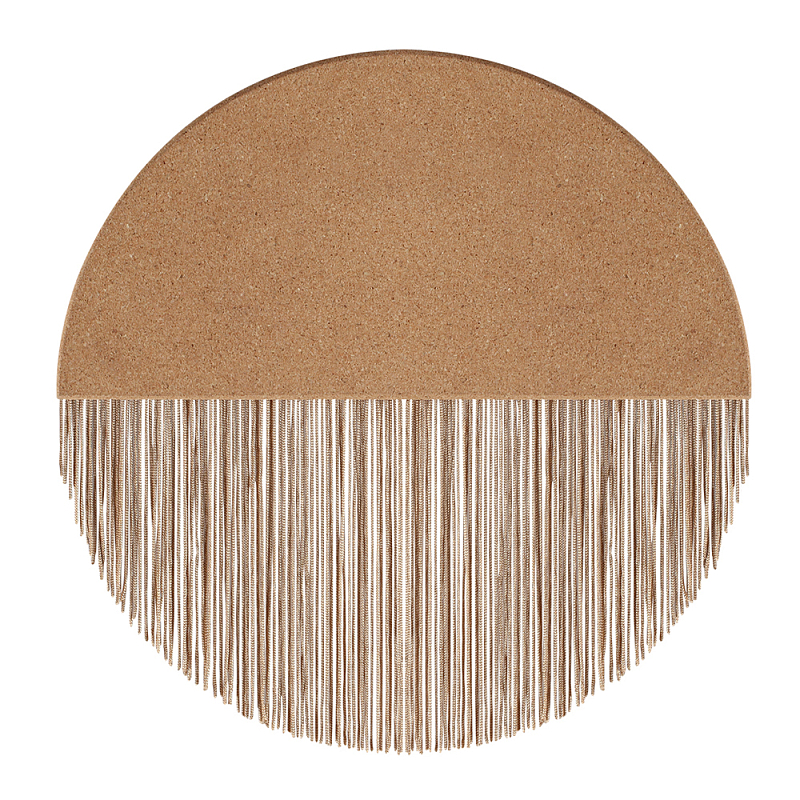 Бра круглое натуральная пробка с бахромой Natural Cork Бежевый в Грозном | Loft Concept 