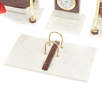 Настольный письменный набор из мрамора и лемезита с гербом и флагом России Marble Accessory варинант исполнения - 4 | Loft Concept в Грозном