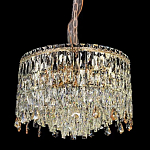 Люстра круглая с хрустальными подвесками на золотистом каркасе Roul Crystal Light варинант исполнения - 1 | Loft Concept в Грозном