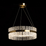 Люстра круглая золотого цвета с прозрачными рельефными стеклянными вставками Textured Glass Chandelier варинант исполнения - 3 | Loft Concept в Грозном