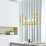 Подвесной светильник прямоугольный 5-ти ламповый Linear Kitchen Light варинант исполнения - 3 | Loft Concept в Грозном