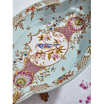 Блюдо овальное из голубого фарфора с ручками в виде бабочек и цветочным рисунком Blue Garden варинант исполнения - 8 | Loft Concept в Грозном