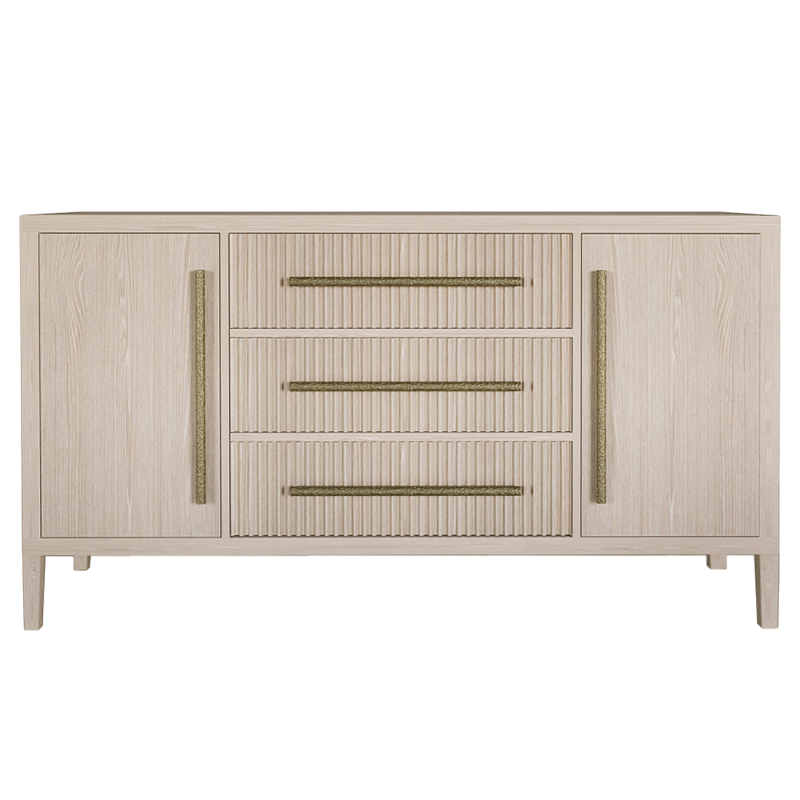 Буфет Primo с тремя ящиками и двумя фасадами Светлый дуб Древесина Золотой в Грозном | Loft Concept 