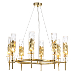 Люстра подвесная круглая с 8-ю цилиндрическими плафонами из стекла LIAISON варинант исполнения - 4 | Loft Concept в Грозном