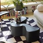 Дизайнерский журнальный стол чёрный изогнутой формы Alefy варинант исполнения - 1 | Loft Concept в Грозном