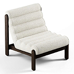 Кресло с деревянным каркасом и обивкой из белой ткани букле Medieval Furniture варинант исполнения - 1 | Loft Concept в Грозном