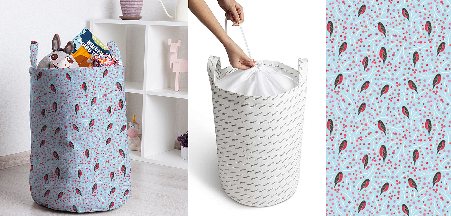 Корзина Bullfinches Pattern Basket Корзина Bullfinches Pattern Basket - Loft-Concept в Грозном