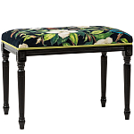 Банкетка из натурального бука черная с изображением птиц и цветов Blooming Birds2 варинант исполнения - 1 | Loft Concept в Грозном