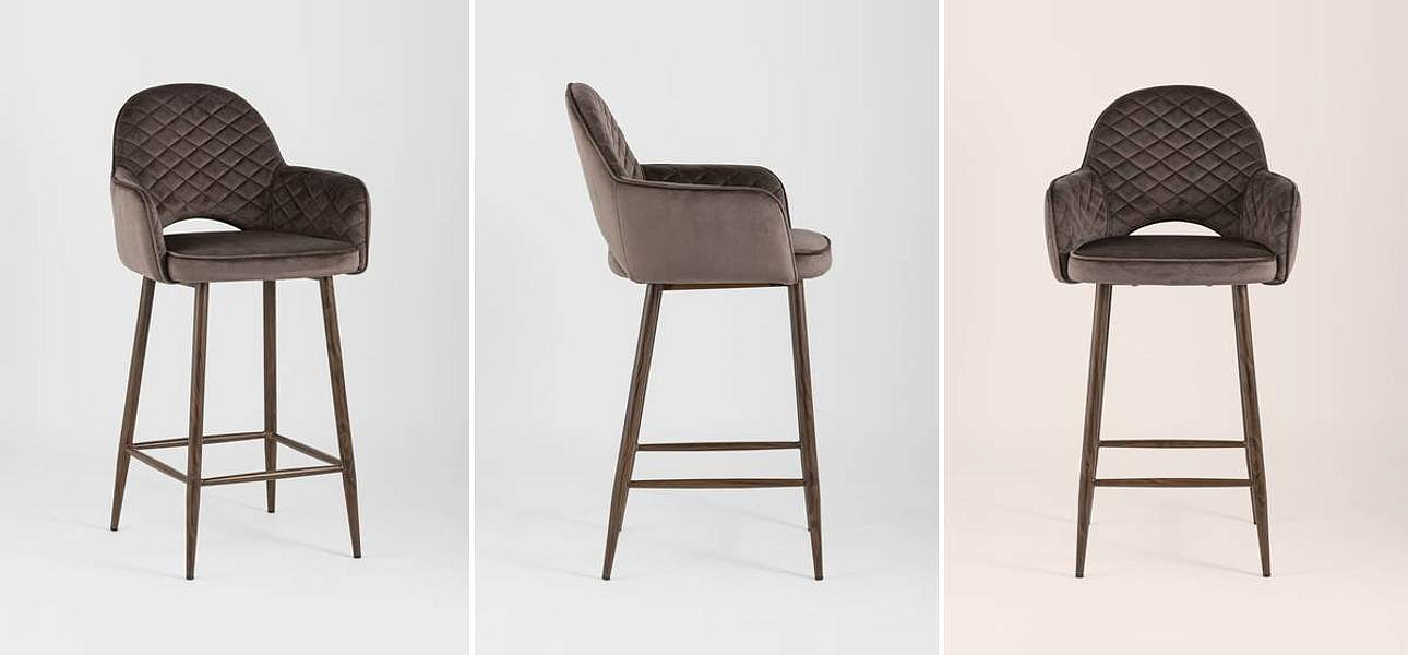 Барный Стул SHARRON Коричневый Велюр - Loft-Concept в Грозном