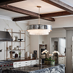 Люстра круглая с подвесками из текстурированного стекла молочного цвета Hinkley варинант исполнения - 8 | Loft Concept в Грозном