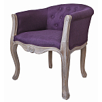 Кресло низкое в стиле прованс Louis French Armchair purple flax варинант исполнения - 1 | Loft Concept в Грозном