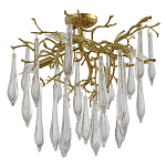 Люстра потолочная с прозрачными стеклянными подвесками в форме капель Droplet Chandelier варинант исполнения - 2 | Loft Concept в Грозном