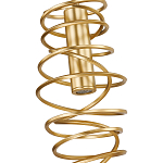 Подвесной светильник светодиодный из металла со спиральным декоративным элементом золотой Metal Spiral варинант исполнения - 3 | Loft Concept в Грозном