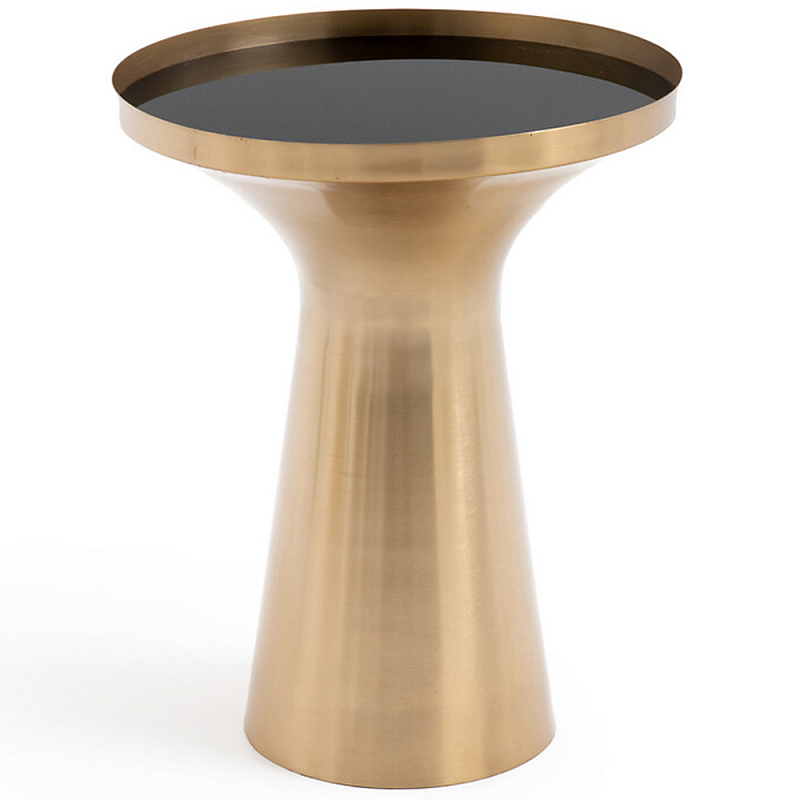 Приставной столик из латуни Grant Brass Side Table Латунь Черный Приставной столик из латуни Grant Brass Side Table Латунь Черный в Грозном | Loft Concept