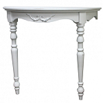 Консоль настенная полукруглая из массива бука с легкими потертостями White Provence варинант исполнения - 1 | Loft Concept в Грозном