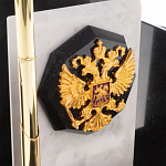 Настольный письменный набор из мрамора и змеевика с гербом России Marble Accessory варинант исполнения - 3 | Loft Concept в Грозном