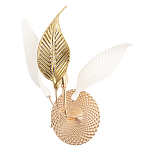 Бра с декоративными белыми и золотыми листьями на текстурном основании Wintery flovers варинант исполнения - 3 | Loft Concept в Грозном