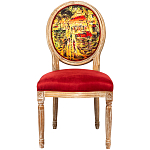 Стул из натурального бука красное с цветным принтом Impressionism in Color варинант исполнения - 1 | Loft Concept в Грозном