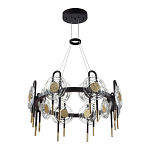 Люстра подвесная круглая черного цвета с круглыми прозрачными плафонами Virelia  варинант исполнения - 5 | Loft Concept в Грозном