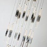 Люстра с прямоугольными плафонами из хрусталя Esme Rectangular Crystal Chrome Chandelier варинант исполнения - 2 | Loft Concept в Грозном