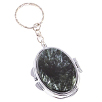 Зеркало брелок карманное двухстороннее из натурального камня Серафинит Stone Mirrors варинант исполнения - 1 | Loft Concept в Грозном