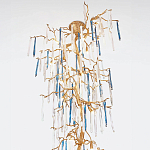 Люстра с голубыми и прозрачными подвесками в форме капель Blue Drop Chandelier варинант исполнения - 1 | Loft Concept в Грозном