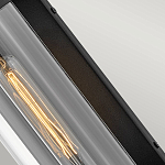 Настенный фонарь в индустриальном стиле с вытянутым цилиндрическим плафоном из прозрачного стекла и черным корпусом Hinkley варинант исполнения - 3 | Loft Concept в Грозном