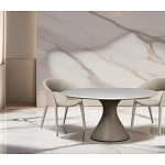 Стол обеденный круглый мраморный на бежевом основании Valedmir варинант исполнения - 5 | Loft Concept в Грозном