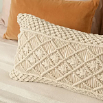 Чехол на подушку с макраме бежевого цвета Macrame варинант исполнения - 5 | Loft Concept в Грозном
