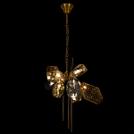 Люстра подвесная со стеклянными плафонами из дымчатого и золотистого с тремя вертикальными подвесками Gilded Mirage  варинант исполнения - 3 | Loft Concept в Грозном