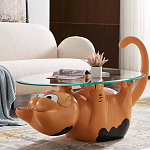 Дизайнерский журнальный стол с основанием в виде кота Bivan варинант исполнения - 1 | Loft Concept в Грозном