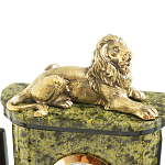 Настольный письменный набор из змеевика и бронзы с декором в виде льва Successful Leader варинант исполнения - 3 | Loft Concept в Грозном