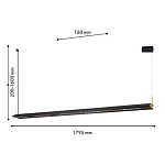 Подвесной светильник линейный вытянутой формы с черным матовым корпусом и золотистыми акцентами Line Pendant варинант исполнения - 2 | Loft Concept в Грозном