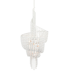 Люстра белая в форме спирали с декором из круглых деревянных бусин White Wooden Beads варинант исполнения - 2 | Loft Concept в Грозном