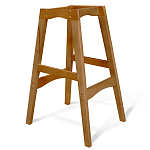 Барный стул со спинкой и подлокотниками на 4-х деревянных ножках Кремовый Велюр Ava Charm варинант исполнения - 5 | Loft Concept в Грозном