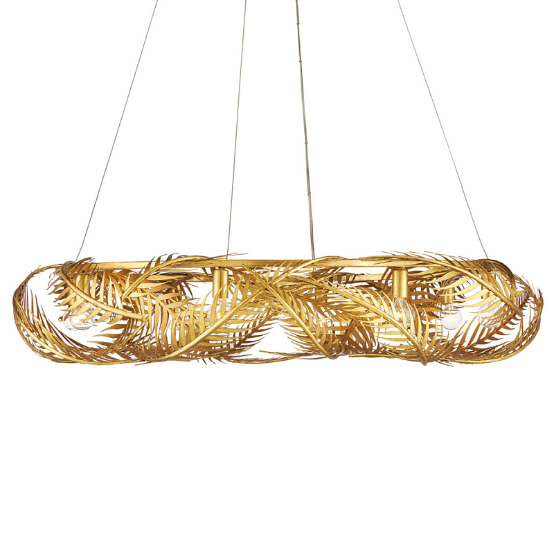 Люстра круглая с декором из золотых пальмовых листьев Graceful Palm Branch Золотой Люстра круглая с декором из золотых пальмовых листьев Graceful Palm Branch Золотой в Грозном | Loft Concept