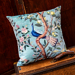 Подушка декоративная с изображением птицы в саду Chinoiserie Bird in the Garden Cushion варинант исполнения - 2 | Loft Concept в Грозном