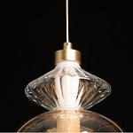 Подвесной светильник с вертикальной композицией из прозрачных и янтарных стеклянных шаров и ромбов Gabriel Scott Luna варинант исполнения - 19 | Loft Concept в Грозном