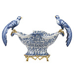 Фарфоровая чаша с птицами Blue and White варинант исполнения - 1 | Loft Concept в Грозном