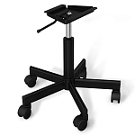 Стул с мягкой серой обивкой из велюра и подъемно-поворотным механизмом на черных колесиках Harper Gray варинант исполнения - 4 | Loft Concept в Грозном