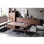 Кофейный стол из дерева с ящиком и нишей для хранения Coffee Walnut Table варинант исполнения - 2 | Loft Concept в Грозном