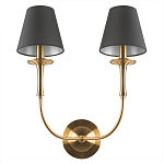 Бра с металлическим основанием бронзового цвета и 2-мя черными конусовидными абажурами Dignity варинант исполнения - 3 | Loft Concept в Грозном