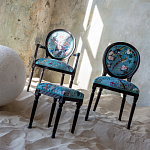 Полукресло из массива бука бирюзовое с изображением птиц и цветов Turquoise Chinoiserie Garden Chair варинант исполнения - 7 | Loft Concept в Грозном