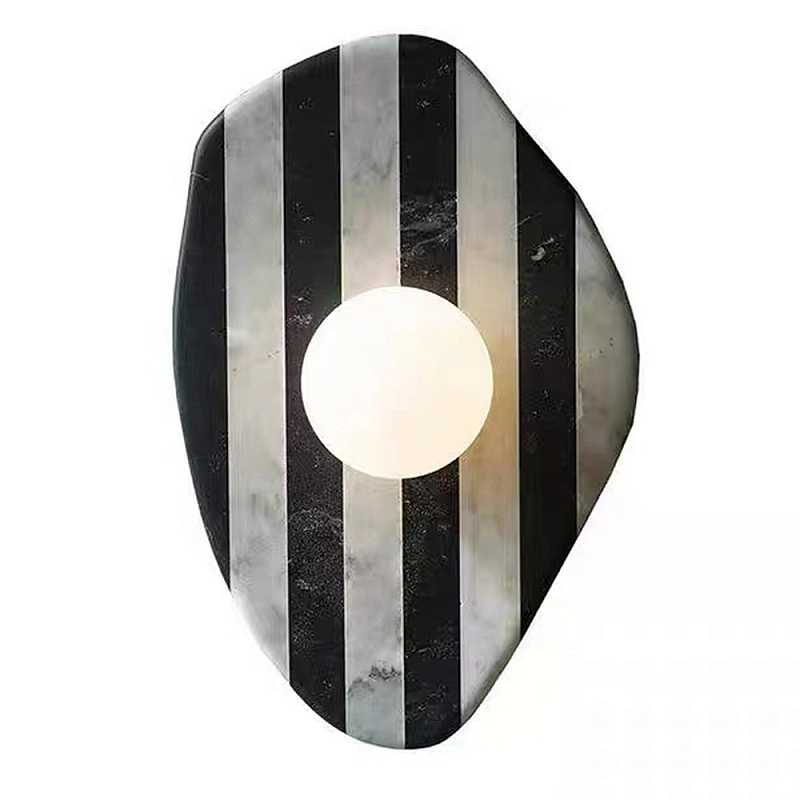 Бра полосатое из мрамора Shaw Marble Lighting Черно-белый Прозрачный Красный Бра полосатое из мрамора Shaw Marble Lighting Черно-белый Прозрачный Красный в Грозном | Loft Concept