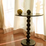 Дизайнерский журнальный стол с основанием в виде черных мраморных бусин Mybimus варинант исполнения - 1 | Loft Concept в Грозном