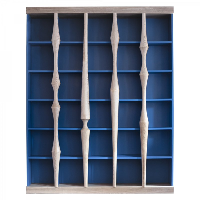 Стеллаж Oak Columns & Blue Светлый дуб Синий Стеллаж Oak Columns & Blue Светлый дуб Синий в Грозном | Loft Concept