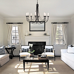 Люстра черного цвета ручной работы с канделябрами и переплетенной проволочной драпировкой Elstead Lighting варинант исполнения - 6 | Loft Concept в Грозном