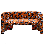 Акцентный Двухместный Диван Leela Оранжевый Орнамент варинант исполнения - 3 | Loft Concept в Грозном