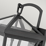 Настенный фонарь черного цвета с прозрачным стеклянным плафоном трапециевидной формы Hinkley варинант исполнения - 8 | Loft Concept в Грозном