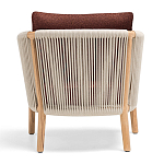 Дизайнерское уличное кресло из массива дерева с веревочной спинкой BOBOLI Armchair варинант исполнения - 5 | Loft Concept в Грозном